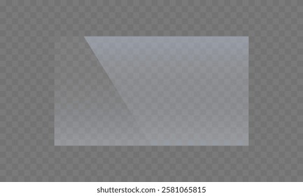 Glass reflect effect. Screen reflection illustration on a transparency grid background