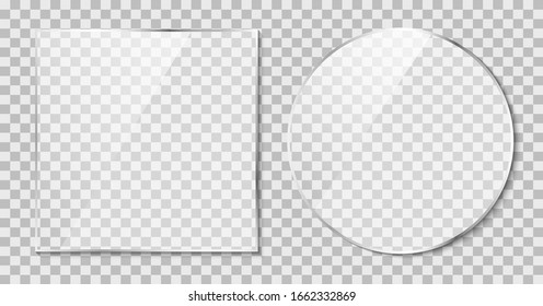 Glass with reflection effect. Mirror on transparent. Vector illustration