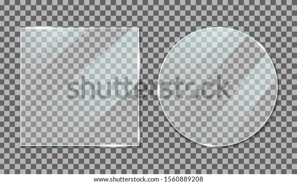 Glass with reflection effect in mockup style.\
Acrylic and glass texture with glare. Digital screen window frame\
with glossy lights effect. Gloss plastic screen, realistic mirror\
on transparent. vector