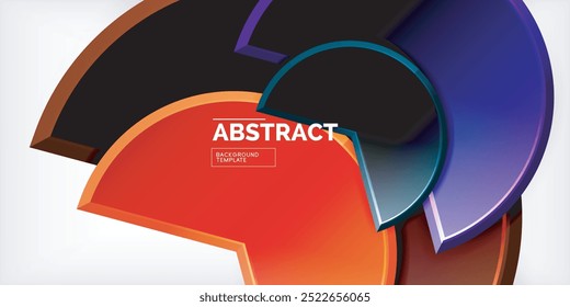 Glass reflective geometric round shapes background. Vector Illustration For Wallpaper, Banner, Background, Card, Book Illustration, landing page