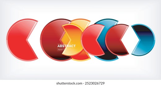 Glass reflective geometric round shapes background. Vector Illustration For Wallpaper, Banner, Background, Card, Book Illustration, landing page