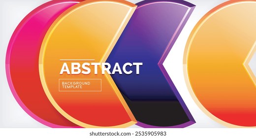 Fundo de formas circulares geométricas reflexivas de vidro. Ilustração vetorial para papel de parede, banner, plano de fundo, cartão, ilustração de livro, página inicial