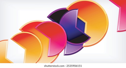 Glass reflective geometric round shapes background. Vector Illustration For Wallpaper, Banner, Background, Card, Book Illustration, landing page