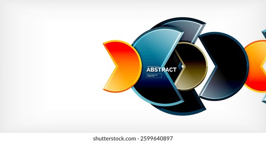 Glass reflective geometric round shapes background. Vector Illustration For Wallpaper, Banner, Background, Card, Book Illustration, landing page