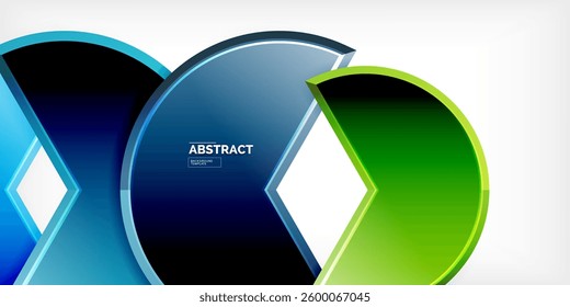 Glass reflective geometric round shapes background. Vector Illustration For Wallpaper, Banner, Background, Card, Book Illustration, landing page