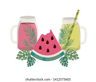 glass with refreshing drink for summer