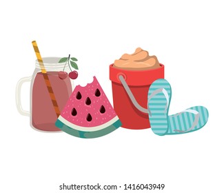 glass with refreshing drink for summer