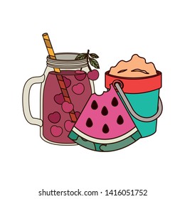glass with refreshing drink for summer