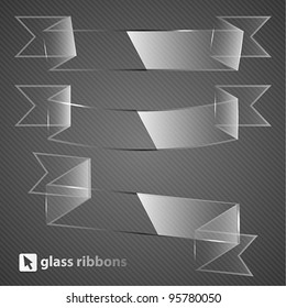 Glass ribbons. Vector illustration.
