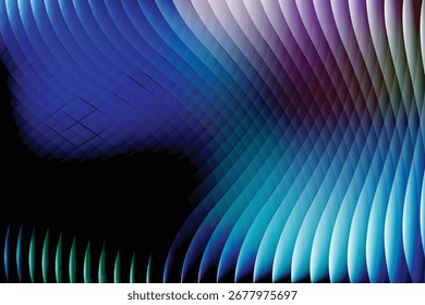 Textura de ondulación de vidrio con fondo de gradiente colorido Vector EPS | Patrón de onda líquida vibrante Abstractas | Diseño de flujo artístico multicolor moderno | Ilustración digital de fondo de estilo fluido