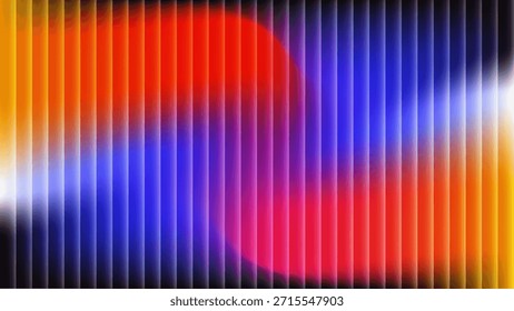 Textura ondulada de vidrio con diseño de fondo degradado oscuro. Efecto de textura ondulada de vidrio moderno. Distorsión futurista, resplandor abstracto malhumorado, desenfoque de Vertical roja. Ilustración vectorial