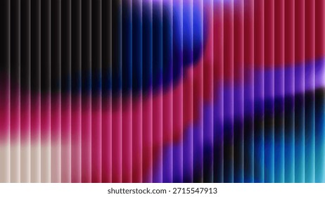 Textura ondulada de vidrio con diseño de fondo degradado oscuro. Efecto de textura ondulada de vidrio moderno. Distorsión futurista, resplandor abstracto malhumorado, desenfoque de Vertical roja. Ilustración vectorial