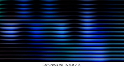 Glasrippeltextur mit dunklem Farbverlauf-Hintergrund, lila Lichtstreifen Vektorgrafik, Glaseffekt-Hintergrund