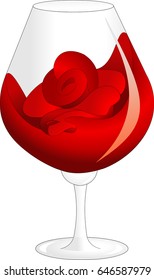 glass with a rose