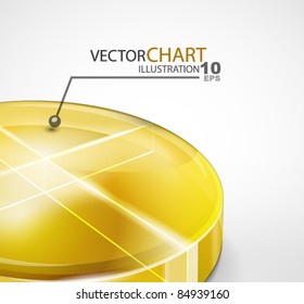 Glass round diagram. Abstract chart background