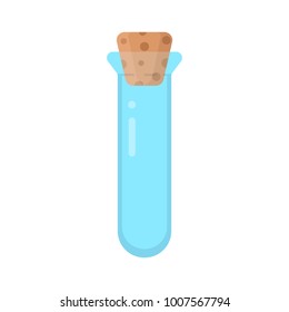 Glass round medical flask with stopper