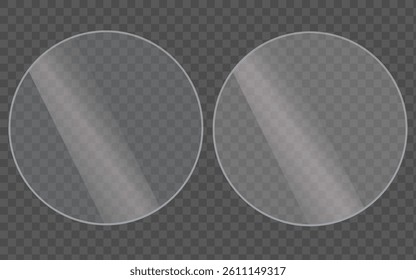 Glass round set realistic on transparent background editable vector 
Vector icon glass