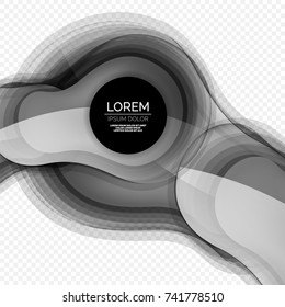 Glass round shape modern design template, abstract background. Vector illustration of glass liquid abstract shape