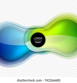 Glass round shape modern design template, abstract background. Vector illustration of glass liquid abstract shape