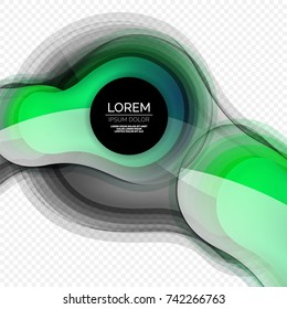 Rundes Glas, moderne Design-Vorlage, abstrakter Hintergrund. Vektorgrafik der abstrakten Glasglasform