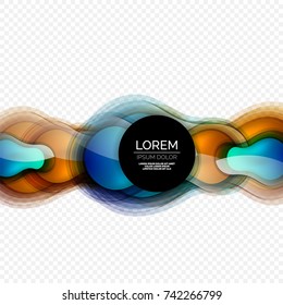 Glass round shape modern design template, abstract background. Vector illustration of glass liquid abstract shape
