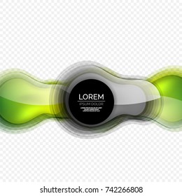 Glass round shape modern design template, abstract background. Vector illustration of glass liquid abstract shape