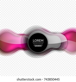 Glass round shape modern design template, abstract background. Vector illustration of glass liquid abstract shape