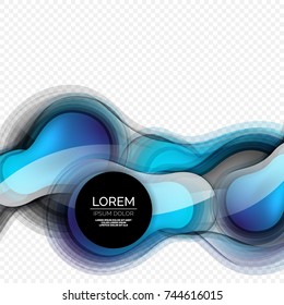 Forma redonda de cristal plantilla de diseño moderno, fondo abstracto. Ilustración vectorial de la forma abstracta del líquido de vidrio