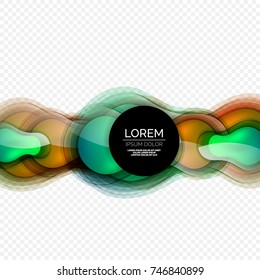 Glass round shape modern design template, abstract background. Vector illustration of glass liquid abstract shape