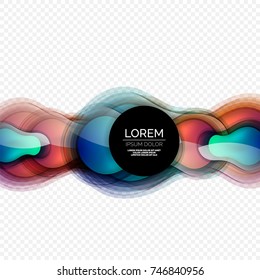 Glass round shape modern design template, abstract background. Vector illustration of glass liquid abstract shape