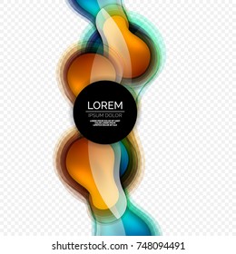 Forma redonda de cristal plantilla de diseño moderno, fondo abstracto. Ilustración vectorial de la forma abstracta del líquido de vidrio