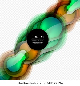 Glass round shape modern design template, abstract background. Vector illustration of glass liquid abstract shape