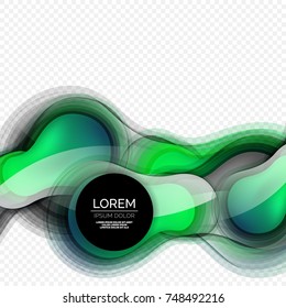 Forma redonda de cristal plantilla de diseño moderno, fondo abstracto. Ilustración vectorial de la forma abstracta del líquido de vidrio