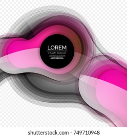 Forma redonda de cristal plantilla de diseño moderno, fondo abstracto. Ilustración vectorial de la forma abstracta del líquido de vidrio
