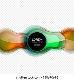Glass round shape modern design template, abstract background. Vector illustration of glass liquid abstract shape