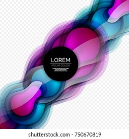 Forma redonda de cristal plantilla de diseño moderno, fondo abstracto. Ilustración vectorial de la forma abstracta del líquido de vidrio