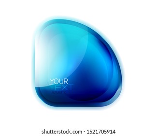 Banner de triángulo redondo de cristal, moderno y lujoso cubrecama de tecnología futurista aislado en blanco. Plantilla de logotipo de marca de negocios brillante vectorial. Arte geométrico