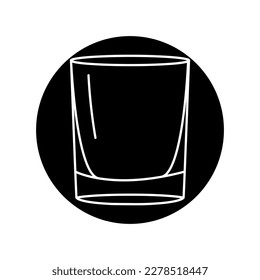 Glass for rum black line icon. Dishware. Pictogram for web page, mobile app, promo.