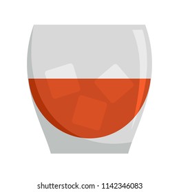 Glass of rum icon. Flat illustration of glass of rum vector icon for web isolated on white