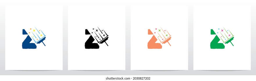 Glass Scraper Cleaning Letter Logo Design Z