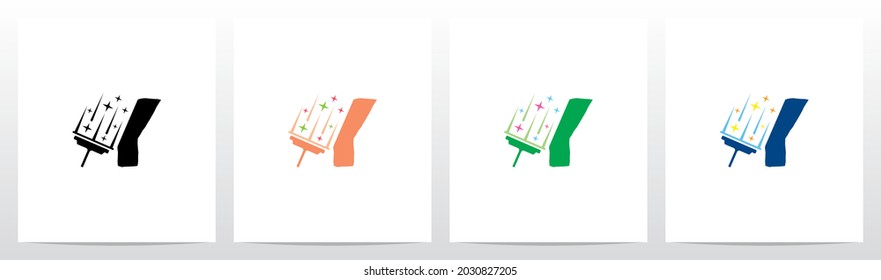 Glass Scraper Cleaning Letter Logo Design Y