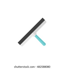 Glass scraper icon in flat color style. Household industrial cleaner office