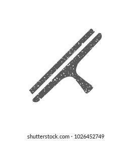 Glass scraper icon in grunge texture. Vintage style vector illustration.