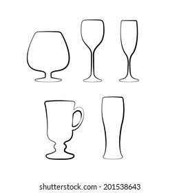 Glass set or collection