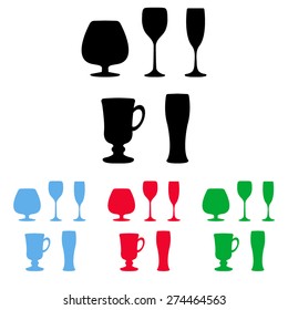 Glass set or collection