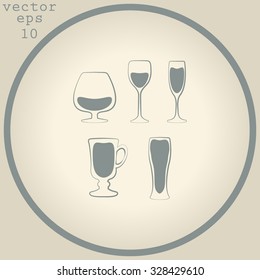 Glass set or collection