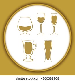 Glass set or collection