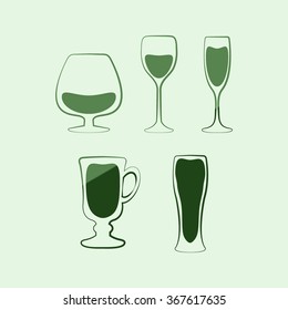 Glass set or collection