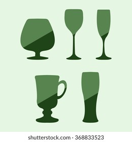 Glass set or collection