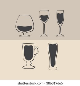 Glass set or collection